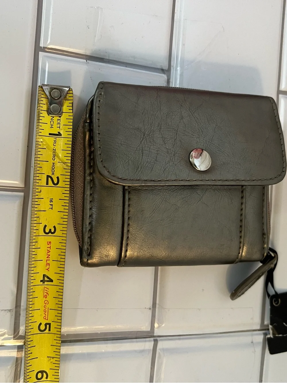 Vans Metallic Gray Compact Zip Wallet